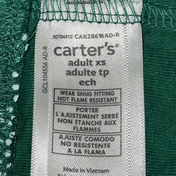 Carter’s Adult PJ Set St Patricks Day, 3 Leaf Clovers Shortsleeved Jogger Hem - Picture 4 of 8